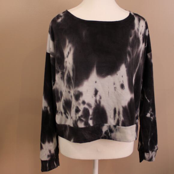 Women's Jenni Intimates Pajama Top, Black & White Tie Dye sz M - Picture 1 of 6